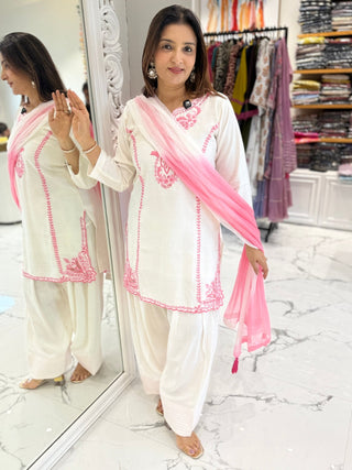 Delicate Cutwork Farshi Set - Preetibora