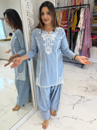 Delicate Cutwork Farshi Set - Preetibora