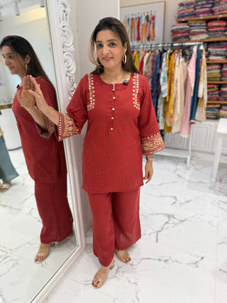 Dori Embroidered Coord Set - Preetibora