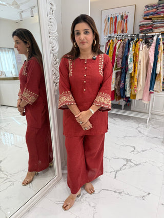 Dori Embroidered Coord Set - Preetibora