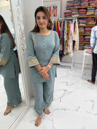 Dori Embroidered Coord Set - Preetibora