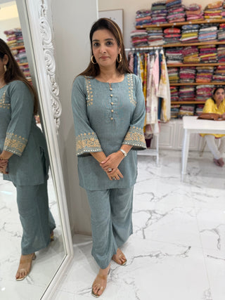 Dori Embroidered Coord Set - Preetibora