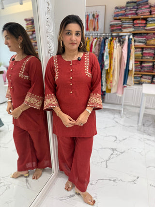 Dori Embroidered Coord Set - Preetibora