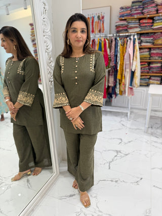 Dori Embroidered Coord Set - Preetibora