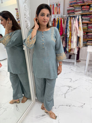 Dori Embroidered Coord Set - Preetibora