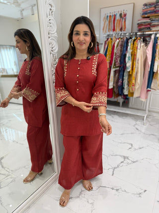Dori Embroidered Coord Set - Preetibora