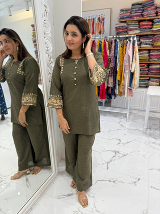 Dori Embroidered Coord Set - Preetibora