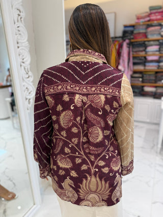 Double Tone Bandheej Shirt. - Preetibora