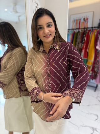 Double Tone Bandheej Shirt. - Preetibora