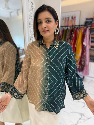 Double Tone Bandheej Shirt. - Preetibora