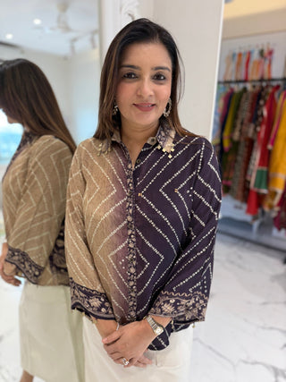 Double Tone Bandheej Shirt. - Preetibora