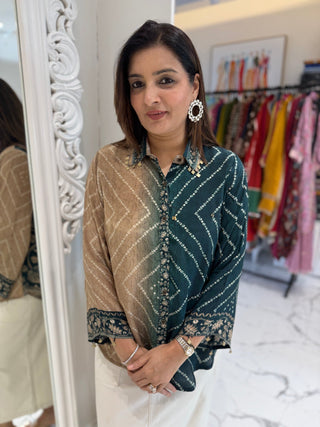 Double Tone Bandheej Shirt. - Preetibora
