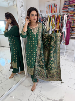 Emerald Gold Suit Set - Preetibora