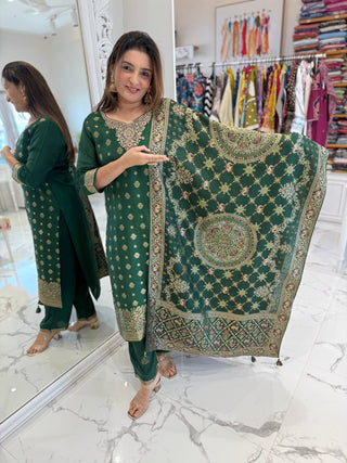 Emerald Gold Suit Set - Preetibora