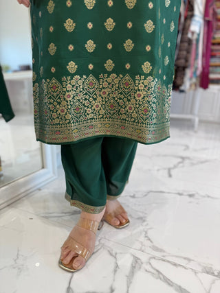 Emerald Gold Suit Set - Preetibora