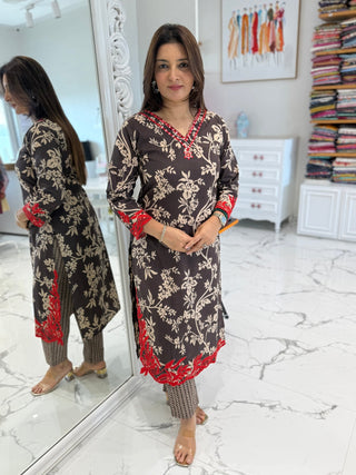 Fizza Cut Work Set - Preetibora