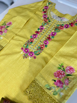 Gold Parsi Suit Set - Preetibora