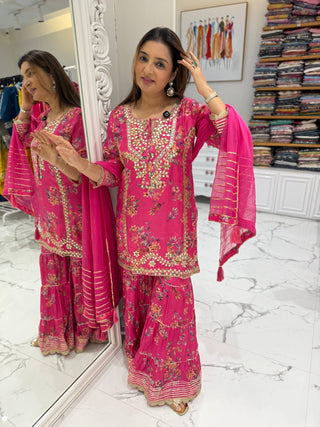 Gulabi Noor Sharara Set - Preetibora