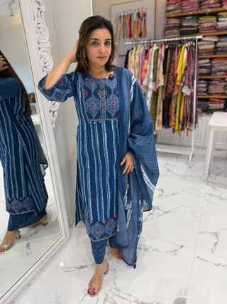 Indigo Cotton Print Set - Preetibora