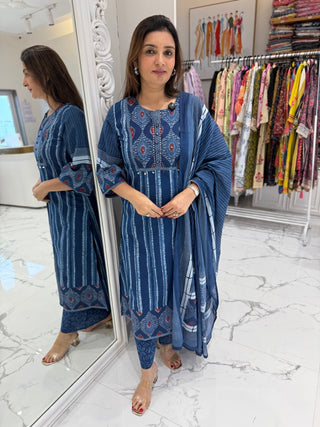 Indigo Cotton Print Set - Preetibora
