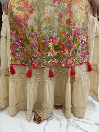 Ivory Tissue Indian One Piece - Preetibora