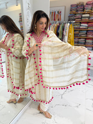 Ivory Tissue Suit Set - Preetibora