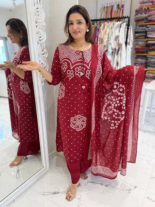 Jasmine Bandhej Set - Preetibora