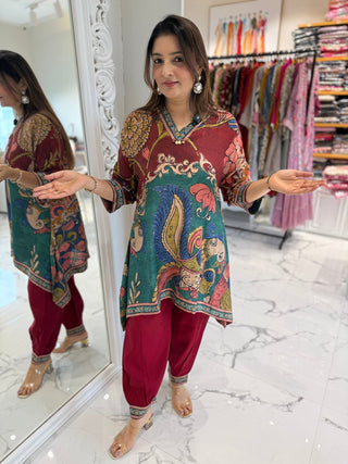 Kalamkari Peacock Co-ord Set - Preetibora