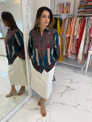 Kalamkari Stripes Shirt - Preetibora