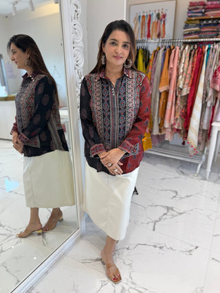 Kalamkari Stripes Shirt - Preetibora