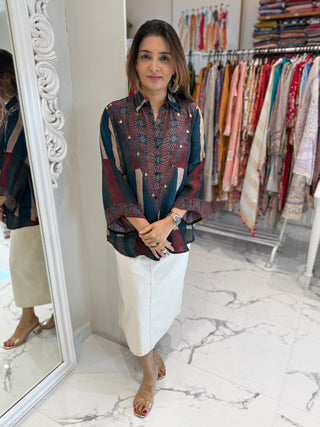 Kalamkari Stripes Shirt - Preetibora