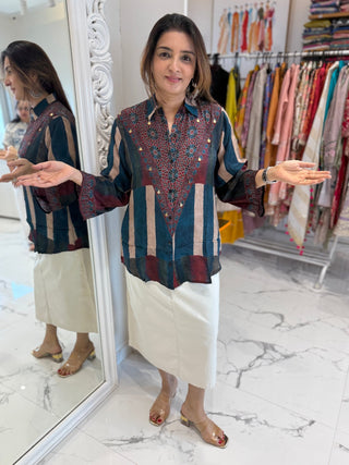 Kalamkari Stripes Shirt - Preetibora