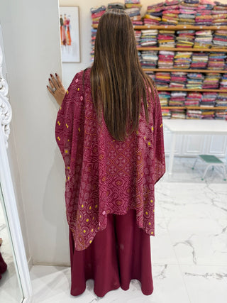 Maroon Suhana kaftan Set - Preetibora