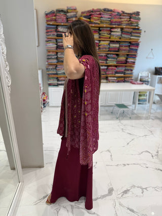 Maroon Suhana kaftan Set - Preetibora