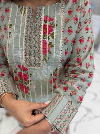 Mint Charm Farshi Coord Set - Preetibora