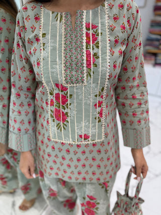 Mint Charm Farshi Coord Set - Preetibora