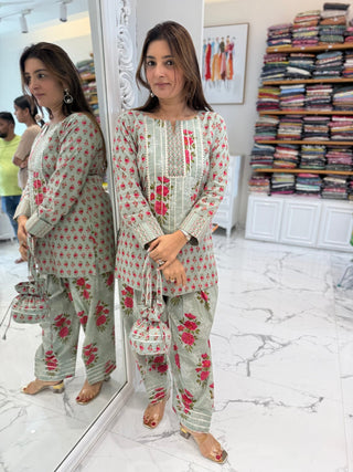 Mint Charm Farshi Coord Set - Preetibora
