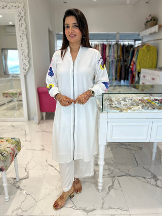Moon White Sequin Coord Set - Preetibora