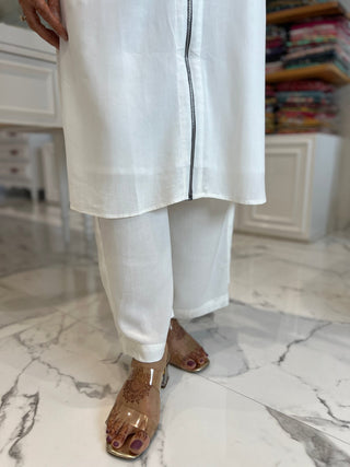 Moon White Sequin Coord Set - Preetibora