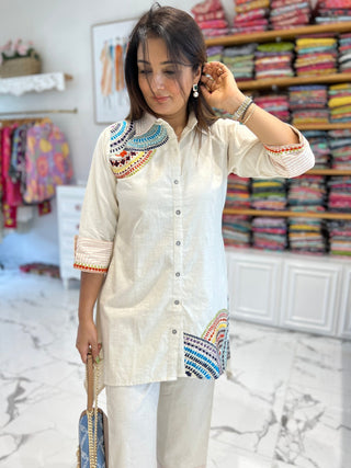 Multi Coloured Off White Coord - Preetibora