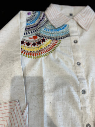 Multi Coloured Off White Coord - Preetibora