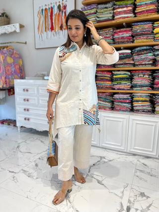 Multi Coloured Off White Coord - Preetibora