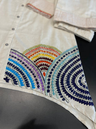 Multi Coloured Off White Coord - Preetibora