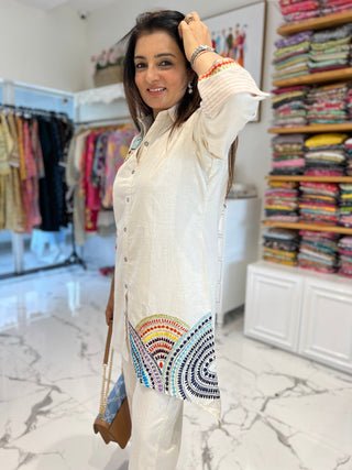 Multi Coloured Off White Coord - Preetibora