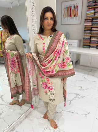 Parsi Bloom Cotton Suit Set - Preetibora