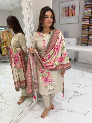 Parsi Bloom Cotton Suit Set - Preetibora