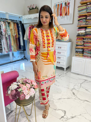Pearl checkered Coord Set - Preetibora