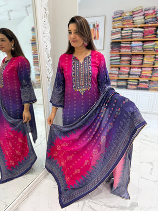Phoolkari Bandhej Set - Preetibora