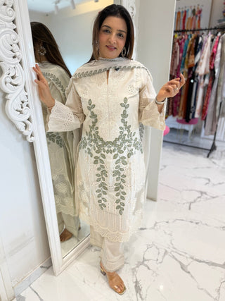 Rose Schiffli Suit Set - Preetibora