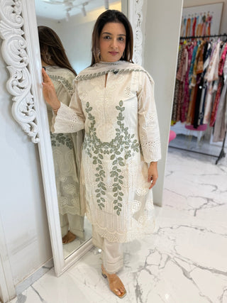 Rose Schiffli Suit Set - Preetibora